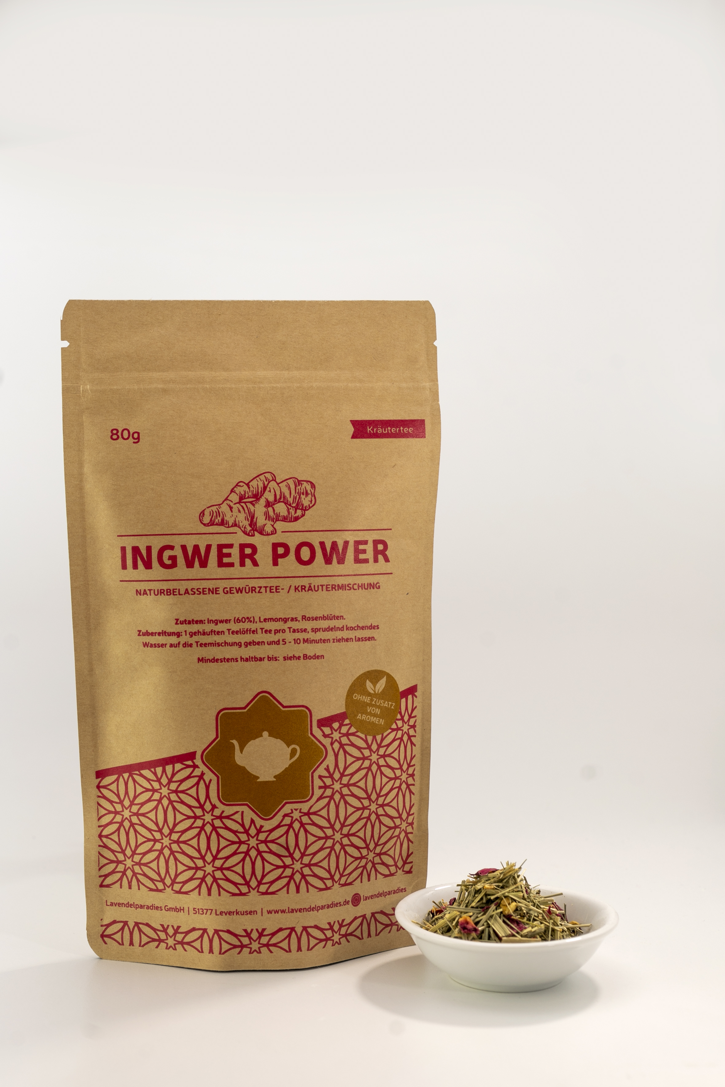 Ingwer Power Ingwertee ayurvedische Vata Mischung 80g | Lavendelparadies